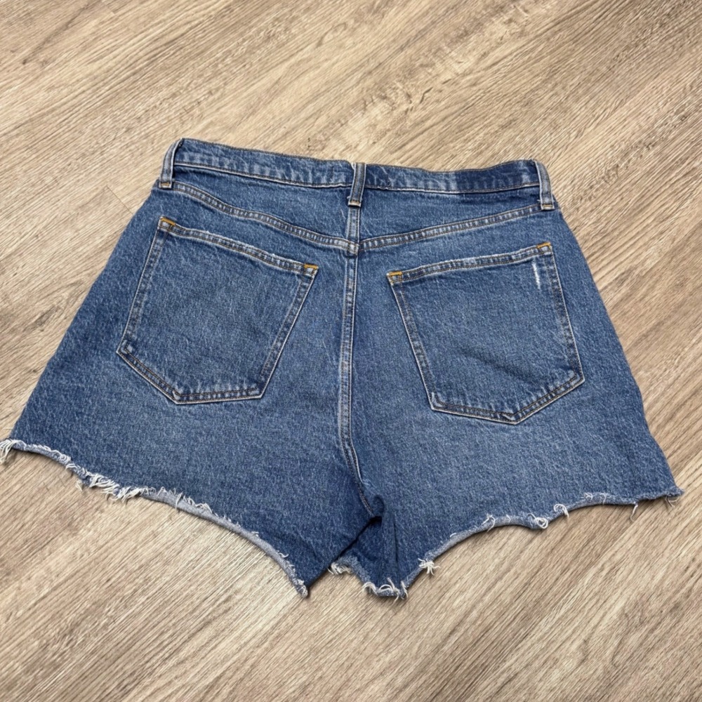 Abercrombie & Fitch Curve Love The 4 Mom Short High Rise Denim Blue Size 30 10 - Picture 2 of 8